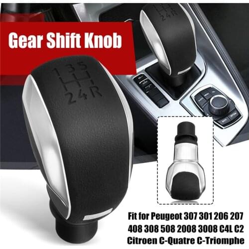5 Speed Gear Shift Knob For Peugeot 306 307 301 206 207 408 308 508 2008 C4L C2 For Citroen C-Quatre C-Triomphe Elysee