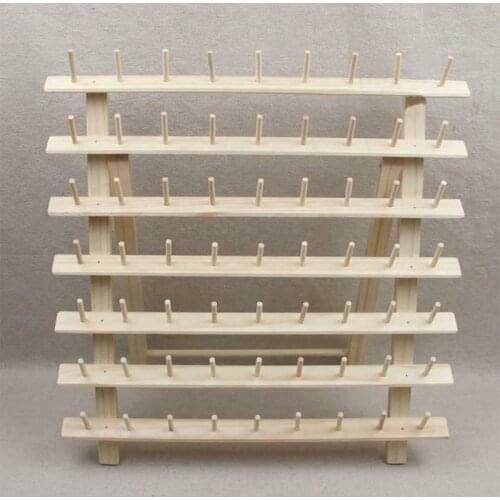 63 Spool Wood Sewing Thread Stand Organizer Embroidery Storage Rack Holder Bracket Home Accessories