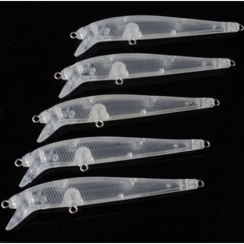 9.7CM/4.8G 50pcs Blank Unpainted Bait DIY Minnow Crankbait wobbler Unpainted Lure Freshwater Fishing Blank Hard Lures Isca Pesca