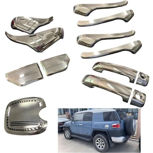 For Toyota FJ CRUISER 2007-2021 Chrome Car Rearview Mirrors Cover Trim Door Handle Cover Car Styling Accessories