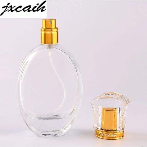 Jxcaih 1pcs New hot-selling portable crystal glass perfume bottle spray empty and nebulizer can fill bottle 50 ml