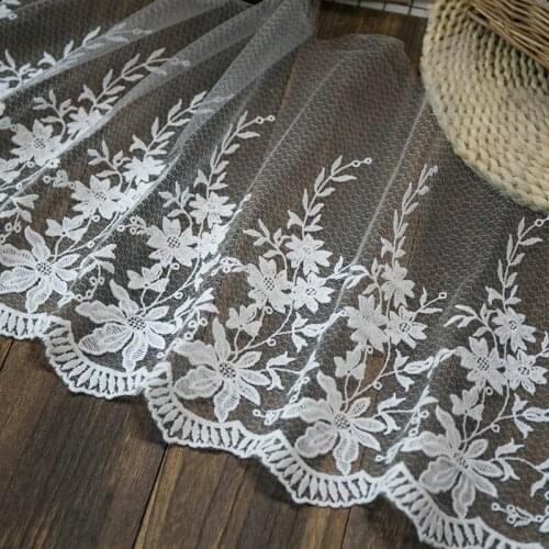 Lace Fabric For Sale White 32cm Wide Lace Trim Dress Diy Crafts For Needlework Scrapbooking Accessories Ribbon Hobby By Yard New