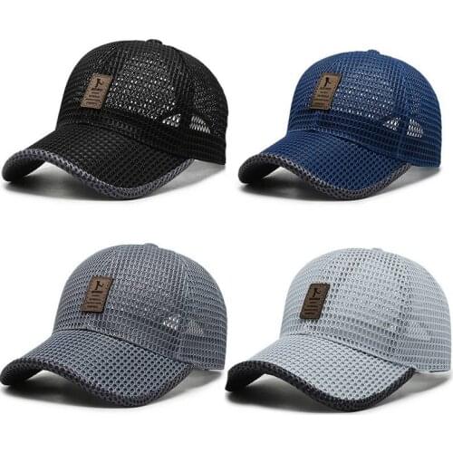 Summer outdoor leisure sun hats sunscreen fishing breathable mesh baseball cap mens and womens caps