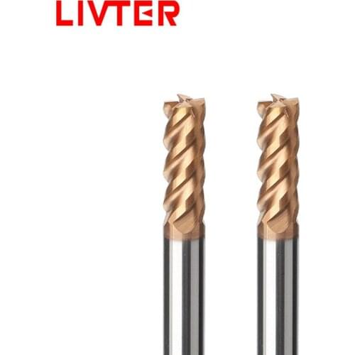 LIVTER 68 HRC hard alloy flat head milling cutter Quenching high hardness material special CNC alloy milling tungsten steel