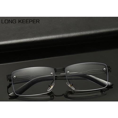 LongKeeper Progressive Multifocal Reading Glasses Men Women Near and Far Half Frame Glasses Blue Light Blocking Spectacles