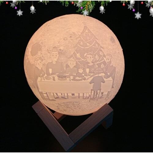The Best Xmas Gift Custom Made Moon Lamp Moon Photo Text Pattern 2/16 Colors for Christmas Mubarak Wedding Kids 3D Printer Parts