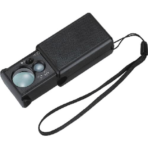 30x 60x checkout LED light source hand-held magnifying glass microscope jewelry magnifier identification currency detection lupa