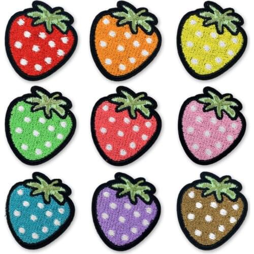 Strawberry Patch Iron on Patches for Clothing Sticker Sew on Clothes Applique Children Embroidered Ironing Accessories Repair