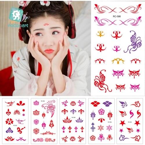 New Hot Sale Eyebrow Stickers Ancient Tribal Style DIY Red Sticker Face And Eye Jewels Forehead Stage Decor Temporary Tattoo
