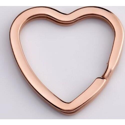 New 10Pieces mirror plished stainless steel Heart Shape Key Holder Split Rings Unisex Keyring Keychain Key for DiyAccessories