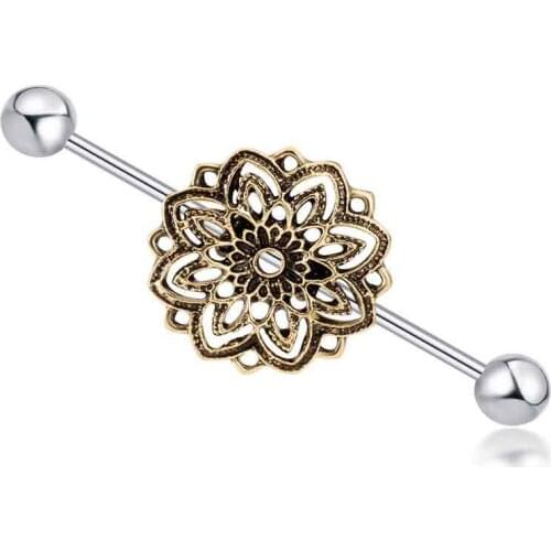 New arrival scaffold barbells surgical Stainless Steel big cross dangle industrial barbell piercing