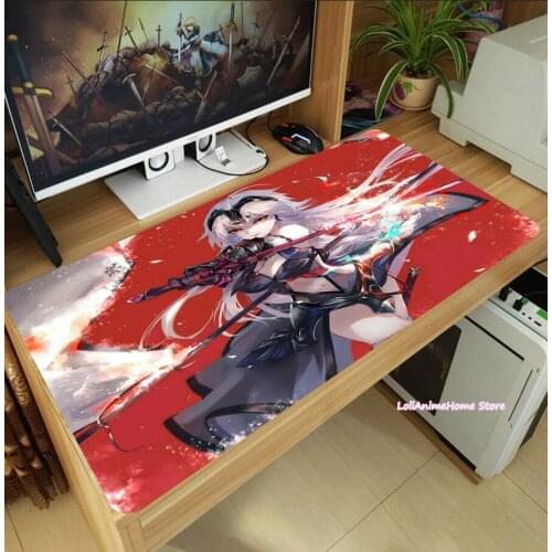 Hot Anime Fate/Grand Order Joan of Arc Jeanne d'Arc Mouse Pad Thicken Laptop Gaming Mice Mat Keyboard Mat Anti-Slip Playmat