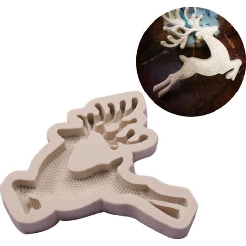 Christmas Series Large Elk Silicone Mold Fondant Cake Styling Tools Chocolate Candy Clay Mold Kitchen Cooking Tools