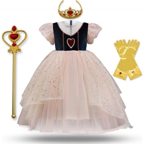Sequined Fairy Dress Halloween Carnival Children Role-Play Princess Dress Up 3-8 Years Birthday Party Kids Dresses for Girls