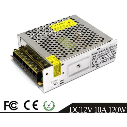 DC12V 10A 120W lighting Transformers 110V 220V AC to DC 12V Switch Power Supply Adapter Converter For RGB LED Strip light Lamp
