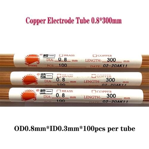 Ziyang Copper Electrode Tube OD0.8*300mm Single Hole for EDM Drilling Machine