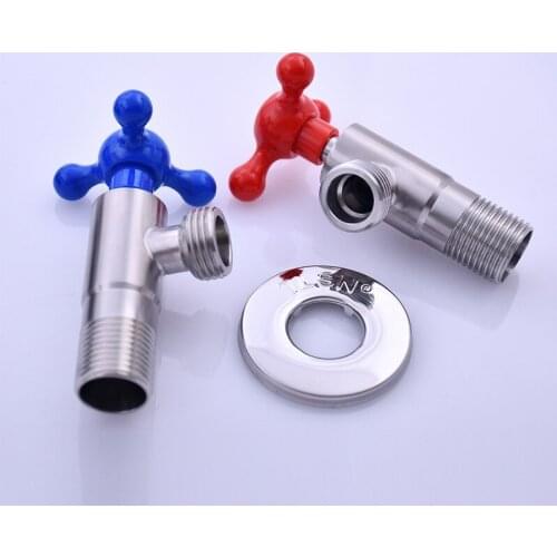 2pcs/set Angle Valves SUS304 Stainless Steel Brushed Finish Filling Valve Bathroom Accessories Angle Valve for Toilet Sink