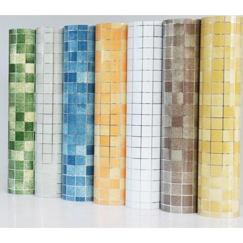Bathroom Waterproof Tiles Wall Sticker Self-Adhesive Kitchen Stove Oil-Proof Fireproof Wallpaper Aluminum Foil Decorative Film