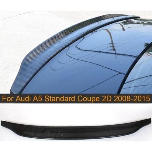 Carbon Fiber Car Rear Spoiler Wing Lip For Audi A5 Coupe Standard Bumper 2008-2015 Rear Trunk Wing Spoiler Sticker FRP Grey