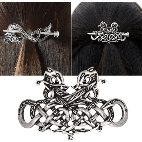 High Quality Vintage Metal Headdress Hair Sticks Celtic Runes Dragon Hairpins Hair Clips Women Hair Accessories Holder Jewelry