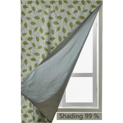 Printed curtains Full shading Paste type bedroom Punch-free installation Curtain