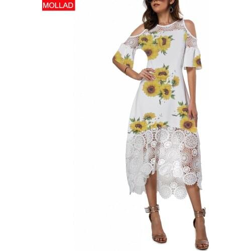 2020 Summer Womens Dresses Fashion Women Dress O neck Ruffle Sleeves Lady dress