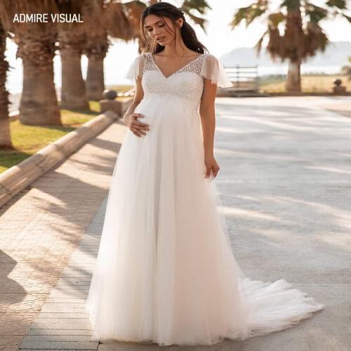 Newest Wedding Dress For Bride A-Line V-Neck Neckline Beaded Marry With For A Party Plus Size Bride Gown Vestidos De Novia