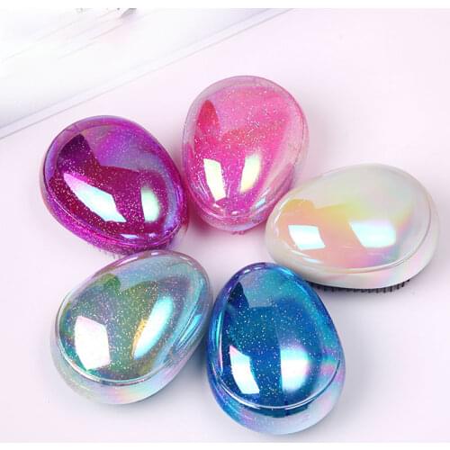 1pc Hair Brush Egg Shape Glitter BlingBling Hairbrush Anti Static Styling Tools Hair Brushes Detangling Comb Salon Hair Care