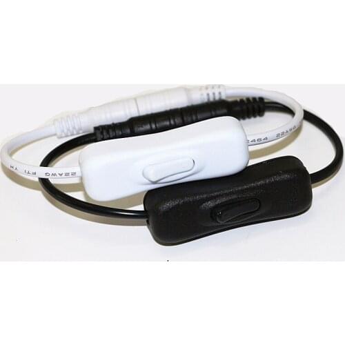 1Pcs LED Strip Switch Connector 30cm White / Black DC Female Male LED Switch Connector For 5V 12V 24V 5050 3528 LED Tape light