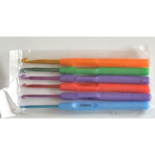 100set 6pcs/set Aluminum Plastic Handle Knitting Needle Set Hook Crochet Weave Yarn DIY Sewing Crafts Needlework ZA4810