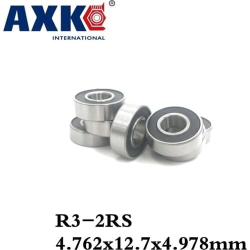100pcs R3-2rs Rubber Sealed Deep Groove Ball Bearing 3/16 X 1/2 X 0.196 Inch Miniature Bearings R3 2rs 4.762x12.7x4.978 Mm