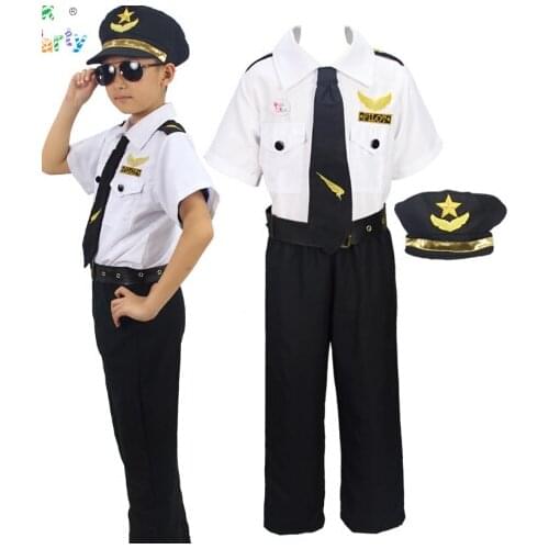 2016 Hot sale chinese pilot costume pilot uniform halloween costumes for children Cosplay clothing Halloween costume