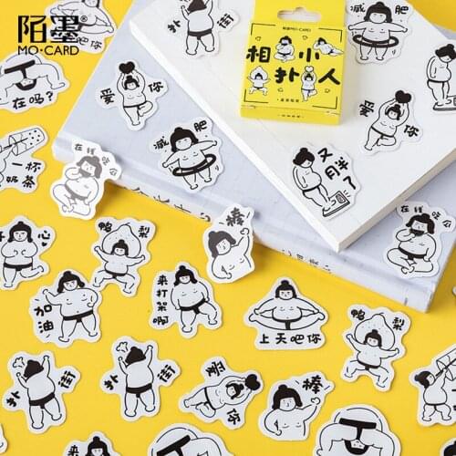 45Pcs/Set Sumo Revise Paper Sticker Decoration DIY Handmade Arts Craft Sticker Christmas gift