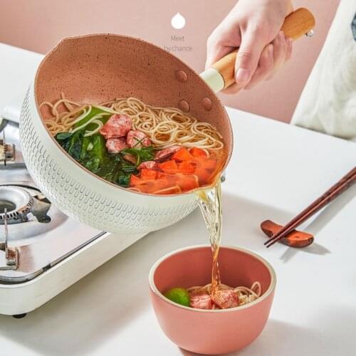 Nonstick Aluminum Soup Stock Pots Milk Cooking Round Korean Noodles Breakfast Stew Pan Handle Ollas De Cocina Itchenware DG50TG