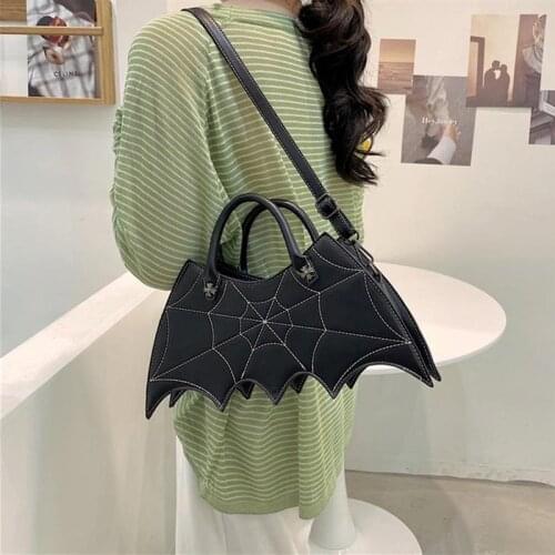 Black Punk Style GirlS Shoulder Bag PU Leather Crossbody Bag For Bat Handbags GirlS Tote Bag Halloween Gifts For Girlfriend