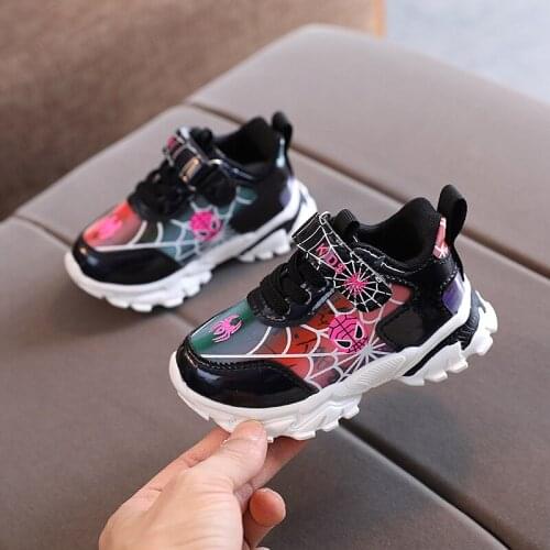 Disney Childrens Sports Shoes Casual Sneakers Girl Trainers Baby Sneakers For Boys 1-6 Years Old Spiderman Kids Toddler Shoes