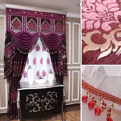 Extreme quality the blind Luxury purple vivian quality chenille dodechedron finished product Blinds the tulle finished curtian