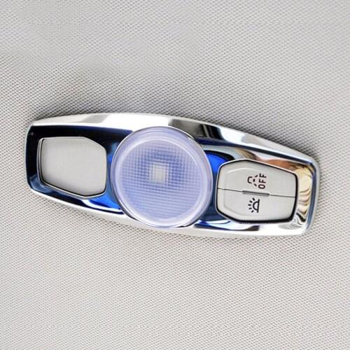 ABS Chrome Reading lamp read light decoration cover sequin Case For Ford Focus 3 4 Kuga Escape New Fox Maverick 2012 - 2017