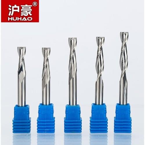 HUHAO 1PC 6mm 3A Top Quality 2 Flute Spiral Router Bits For Wood CNC End Mill Carbide Tungsten Milling Cutters For Wood Fresa