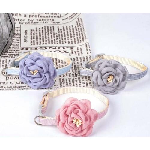 Legendog Personalized Pet Cat Collar Flower Adjustable Realistic Breathable Kitten Neck Collar Pet Collar Lovely Cat Accessories