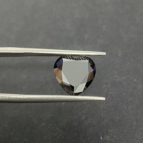 6.5*6.5mm Perfect Heart Shape Black Color Synthetic Moissanite Gemstone for Jewelry Earring Making