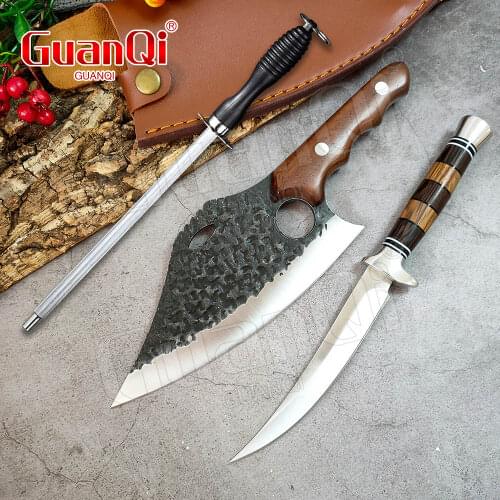 Forged Butcher Fish Knife Meat Cleaver Stainless Steel Boning Knife Camping Outdoor Hunting Knife Chef Knife Chopping Knife