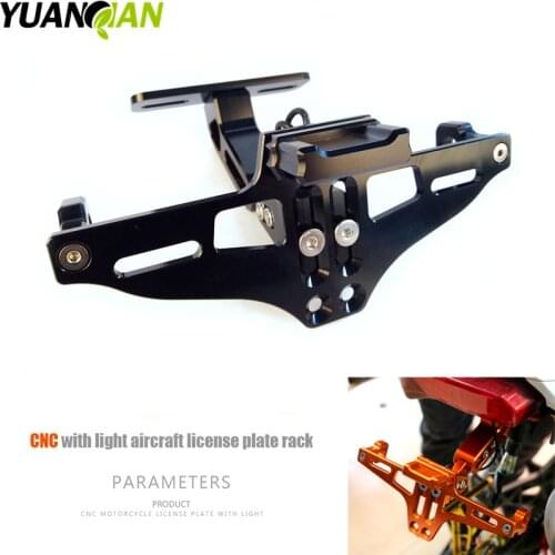 CNC Motorcycle Adjustable Angle License Number Plate Frame Holder Bracket for Aprilia Tuono V4 R Buell Lightning CityX XB9SX KTM