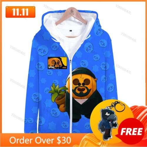 Cartoon Star, Jacket Tops Teen Clothes Shoot Kids Hoodies Leon Browlers 3D Print Hoodie Boys Girls Harajuku Sweatshirt