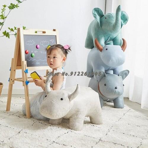 Cartoon Small Stool Childrens Small Bench Animal Cute Shoe-changing Stool Creative Solid Wood Net Red Elephant Stool