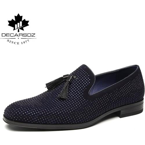 DECARSDZ Men Dress Shoes Man 2021 New Fashion Formal Shoes Men Brand Leather Buiness Diamond Suit Footwear Wedding Mens Shoes