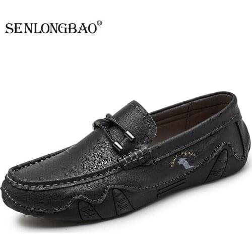 New Leather Men Shoes Fashion Sneakers Men Handmade Flat Shoes Breathable Man Casual Shoes Lightweight Mens Loafers Moccasins