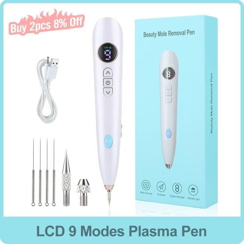 Mole Spot Scanning Pen Beauty Mole Removal Pen Needle Light LED 9 speed Tattoo Removal Plasma Pen Dark Spot Face Wart Remover