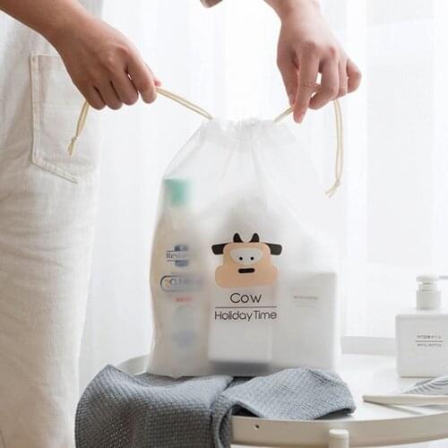 Pig Transparent Cosmetic Bag Cute Travel Waterproof Makeup Case Bath Drawstring Organizer Toiletry Wash Beauty Kit Storage Pouch