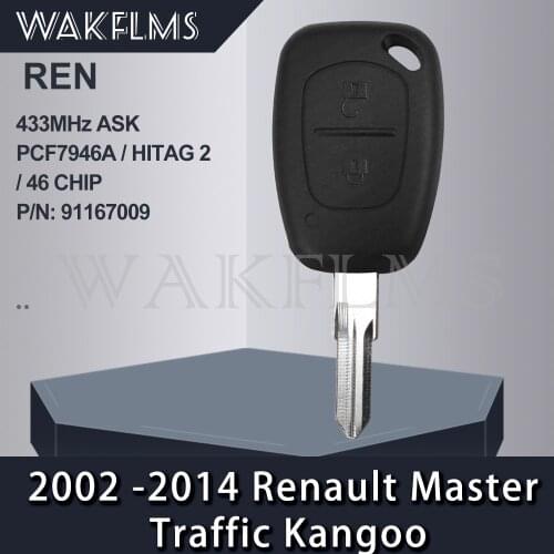 PCF7946A VAC102 Remote Car Key for Renault Master Trafic Kangoo Nissan Interstar Primastar Vauxhall Vivaro Movano P/N: 91167009